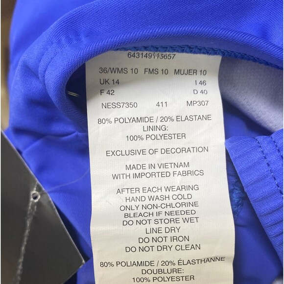 Nike® Hydrastrong Size 10 Medium Blue Competition Swimwear One piece Swimsuit - Picture 5 of 5